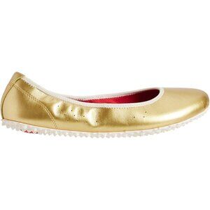 NEW Plae Crosby Ballerina Flats wide width Leather in gold unisex 925 3s2